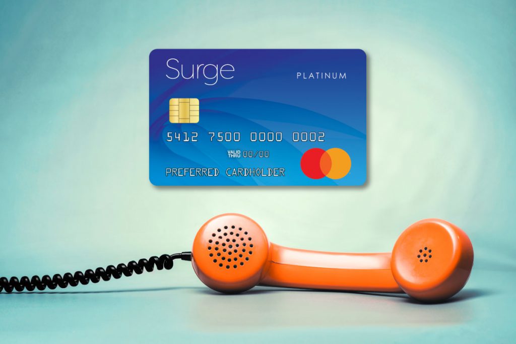 Surge Platinum Mastercard and a telephone. Make your credit card payment by phone.